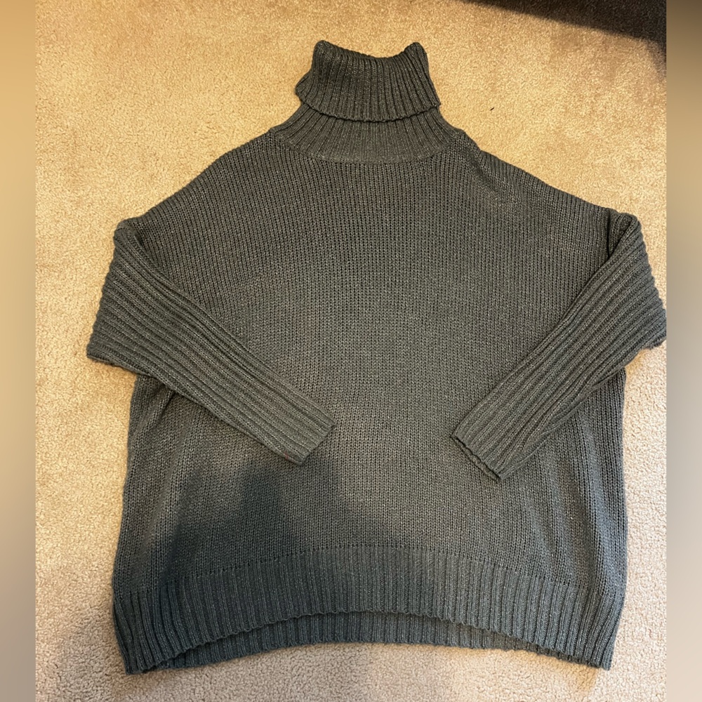 SHEIN Blue Ribbed Knit Sweater